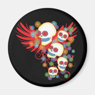 Day Of The Dead Round Magnet