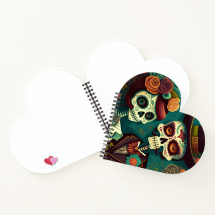Day of the Dead Skeleton Couple Spiral Notebook