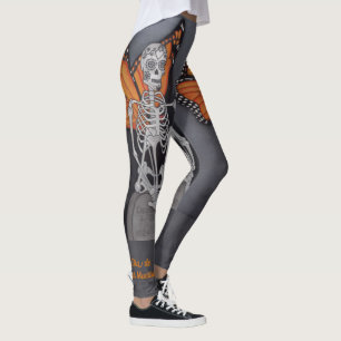 Day of the Dead Skeleton Leggings Custom Painting