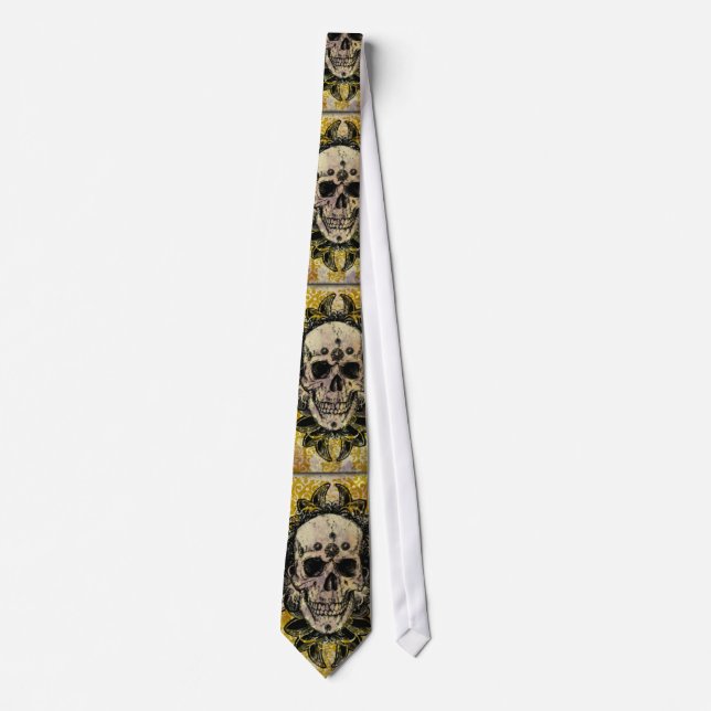 Day of the Dead Skull - Calavera Men's Tie (Front)