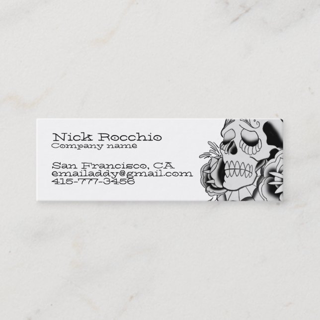 Day of the dead skull, contact card (Front)