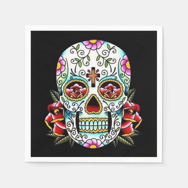 Day of the Dead Skull Napkin (Front)