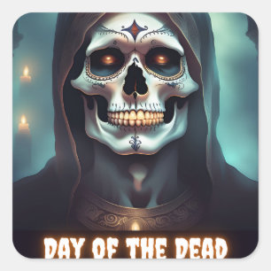 Day of the Dead Skull Square Sticker