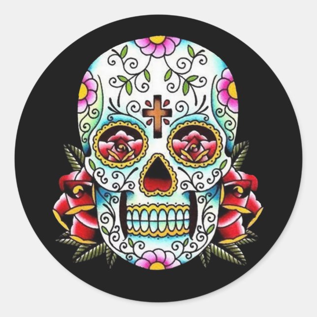 Day of the Dead Skull Sticker (Front)