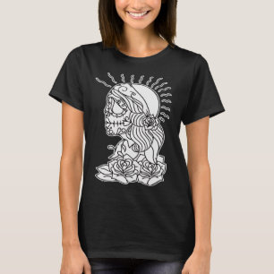 Day Of the Dead Skull Sugar Colouring V3 Gypsy And T-Shirt
