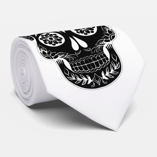 Day of the Dead Skull Tie (Rolled)