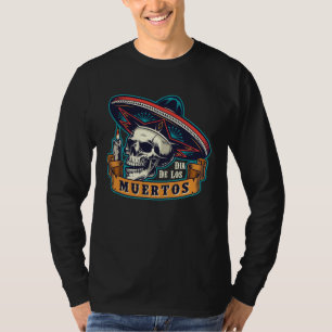 Day of the Dead Sombrero Skull Dia De Los Muertos T-Shirt