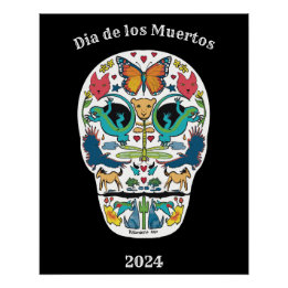 Day of the Dead Spirit Animal Sugar Skull Poster