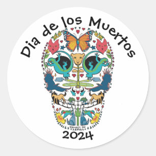 Day of the Dead Spirit Animal Sugar Skull Sticker