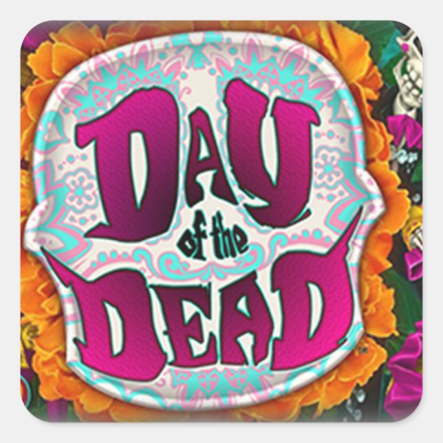 Day of the Dead Square Sticker (Front)