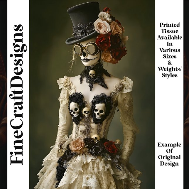Day Of The Dead Steampunk Female R9 Decoupage Tissue Paper (Creator Uploaded)