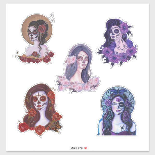 Day of the dead stickers by Renee (Sheet)