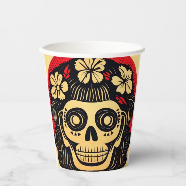 Day of the Dead Sugar Skull 1 Paper Cups (Front)