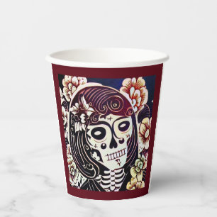 Day of the Dead Sugar Skull 2 Paper Cups