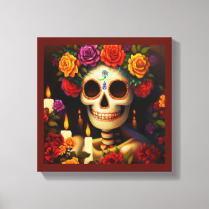 Day of the Dead Sugar Skull 3 Canvas Print