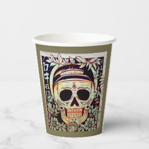 Day of the Dead Sugar Skull 3 Paper Cups