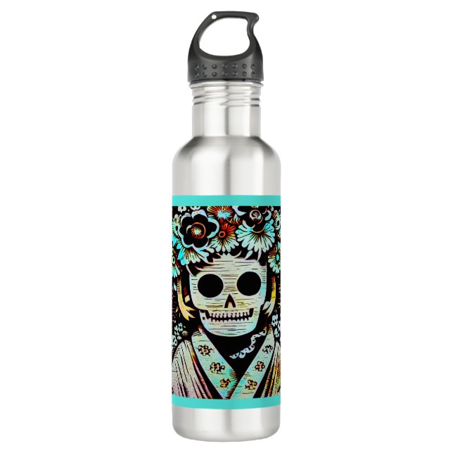 Day of the Dead Sugar Skull 4 710 Ml Water Bottle (Front)