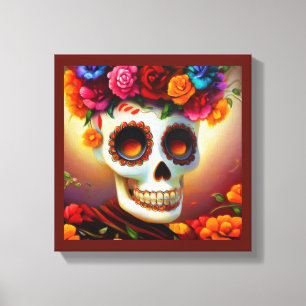 Day of the Dead Sugar Skull 4 Canvas Print