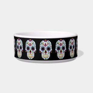 Day of the Dead Sugar Skull Blue Bowl
