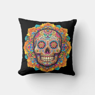 Day of the Dead Sugar Skull Cushion