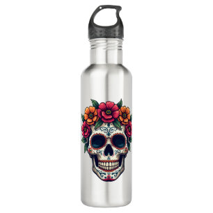 Day of the Dead Sugar Skull � Dia de los Muertos S 710 Ml Water Bottle