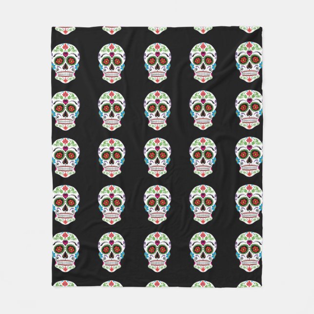DAY OF THE DEAD SUGAR SKULL FLEECE BLANKET (Front)
