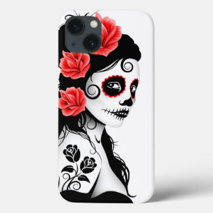 Day of the Dead Sugar Skull Girl – White iPhone 13 Case