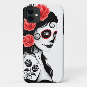 Day of the Dead Sugar Skull Girl - white Case-Mate iPhone Case