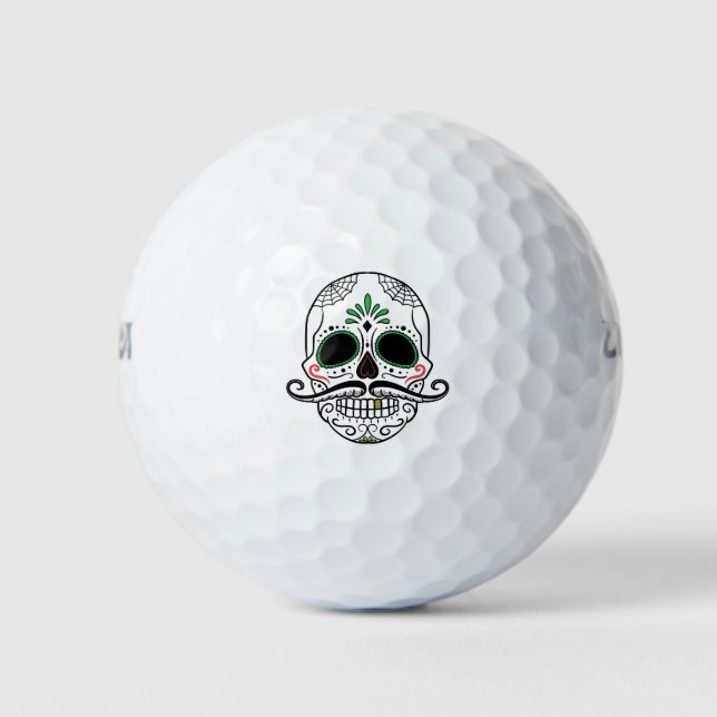 Day of the dead sugar skull golf balls (Front)