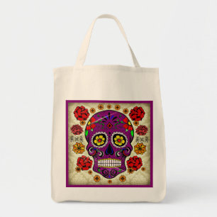 Day of the Dead Sugar Skull Grocery Tote