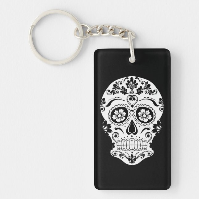 DAY OF THE DEAD SUGAR SKULL KEY RING (Front)