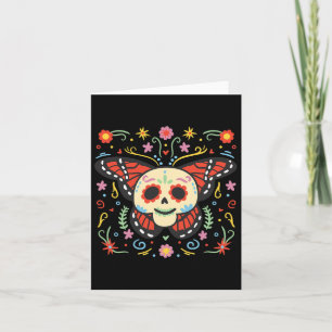 Day Of The Dead Sugar Skull Monarch Butterfly Día Card