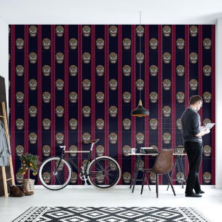 Day of the Dead Sugar Skull (Mossy Bark) Wallpaper