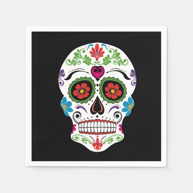 DAY OF THE DEAD SUGAR SKULL NAPKIN (Front)