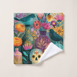 Day of the Dead Sugar Skull Ofrenda Altar Bath Towel Set