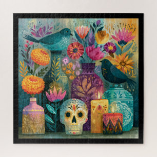 Day of the Dead Sugar Skull Ofrenda Altar Jigsaw Puzzle