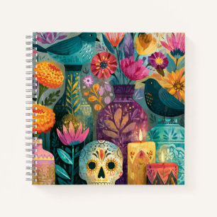 Day of the Dead Sugar Skull Ofrenda Altar Notebook