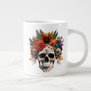 Day of the Dead Sugar Skull Roses Large Coffee Mug
