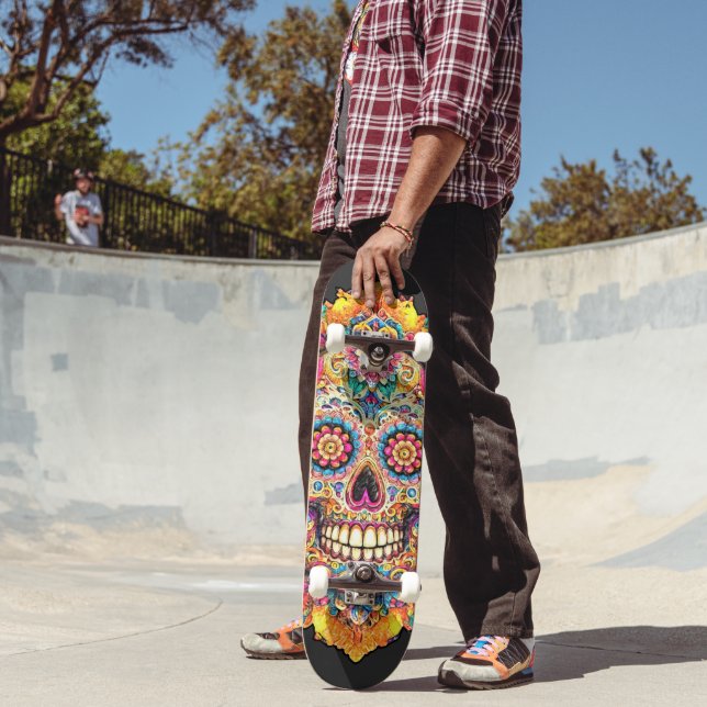 Day of the Dead Sugar Skull Skateboard (Outdoor 2)