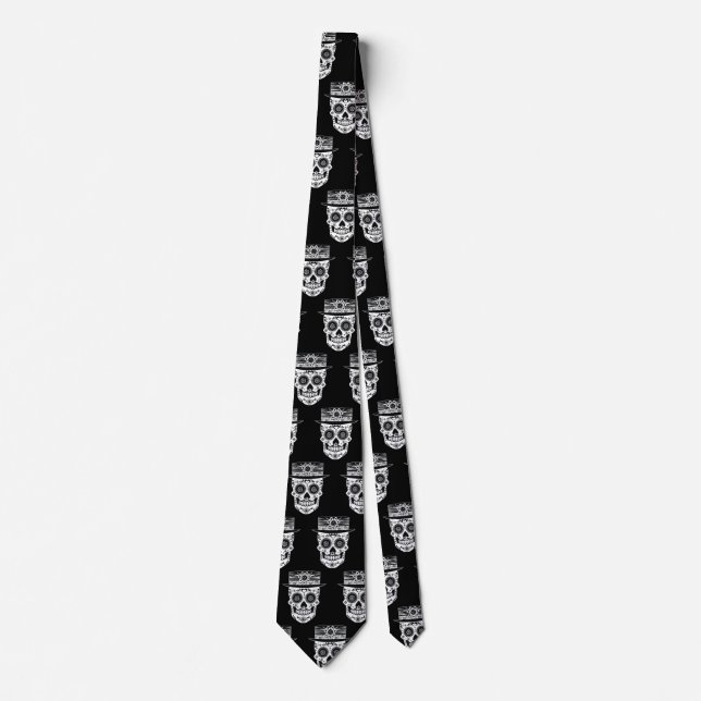 Day of the Dead Sugar Skull Tie (Front)
