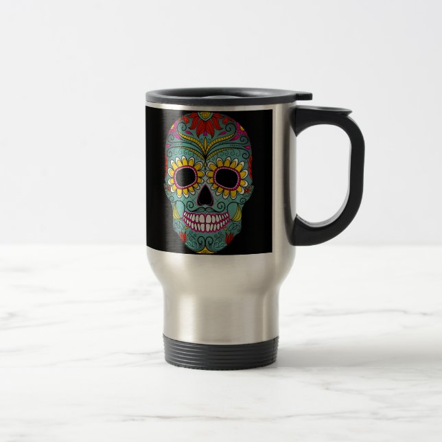 Day of the Dead Sugar Skull Travel Mug (Right)