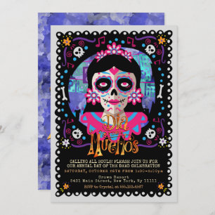 Day of The Dead, Sugar Skulls Invitation