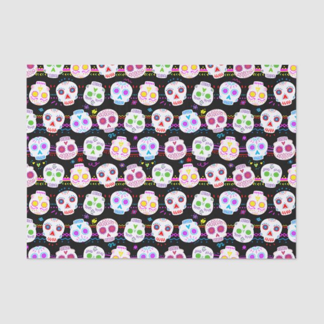 Day of the Dead Sugar Skulls Tissue Paper (Front)