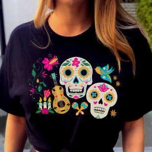 Day of the Dead Theme Sugar Skulls T-Shirt