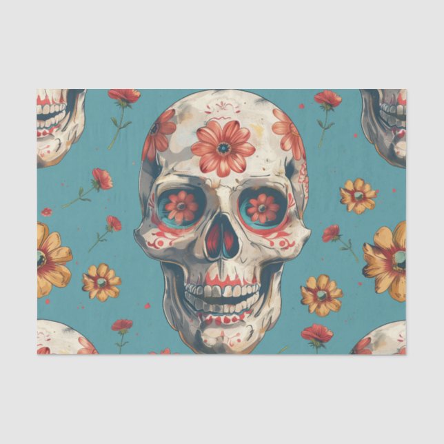 Day of the dead themed design tissue paper (Front)