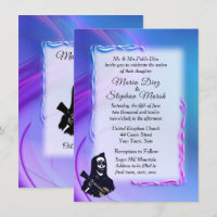 Day of the Dead Ultraviolet Wedding Invitations