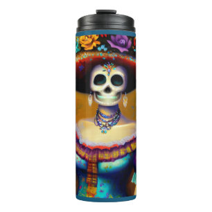 Day of the Dead Woman 1 Thermal Tumbler