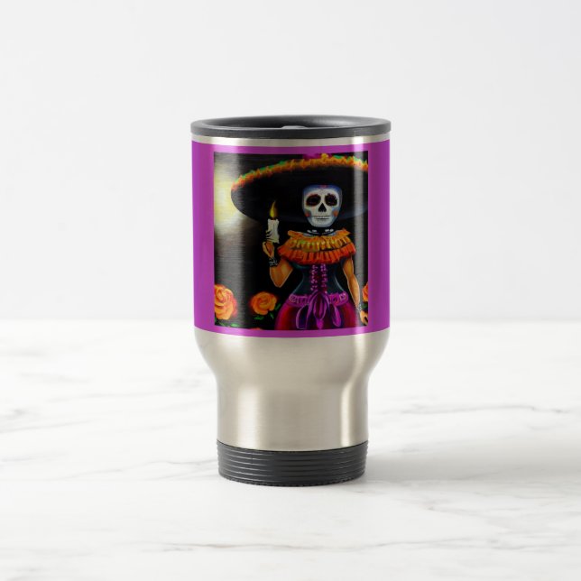 Day of the Dead Woman 2 Travel Mug (Center)