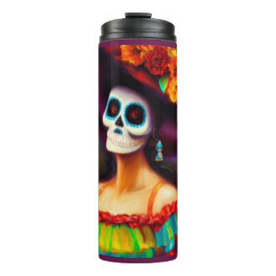 Day of the Dead Woman 4 Thermal Tumbler