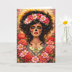 Day+of+the+Dead+Woman+Portrait • Día+de+los+Muerto Card